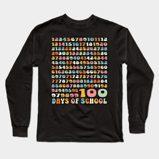 100 Days Math Numbers 100Th Day Of School Teacher Kids Long Sleeve T-Shirt